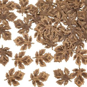 40 stuks esdoornblad bedels - grote antieke bronzen emaille bladeren bengelen bedels - herfst emaille blad hangers voor doe-het-zelf ketting armband
