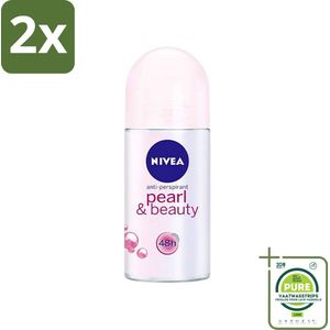 Nivea - Deodorant - Roller - Pearl & Beauty - Anti-Transpirant - 50 ml - Voordeelverpakking - 2 stuks - Anti-transpirant - Okselbescherming