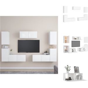 vidaXL Televisiekast - Trendy Design - Meerdere Vakken - Eenvoudig te Onderhouden - Wit - Spaanplaat - 80 x 30 x 30 cm (L) 30.5 x 30 x 60 cm (M) - Montage Vereist - 3 x tv-meubel (L) 4 x tv-meubel (M) - Kast
