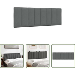 vidaXL - Hoofdbordkussen Hanko - Donkergrijs - 140 cm - Hoofdsteun - Leeshoek - Televisiekijken