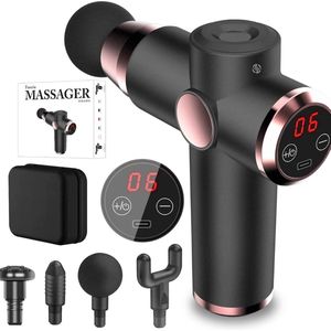 Equivera handmassage apparaat Deep Tissue Massage Gun - 32 Snelheden Krachtige Draadloze Handspierstimulator met LCD-aanraakscherm en Type-C Opladen - Percussiestimulator voor Rugspierenherstel en Pijnverlichting