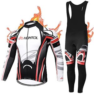 Heren Fietsshirt Set met Lange Mouwen Thermisch Fleece voor de Winter