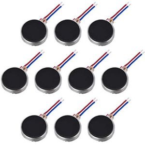 10pcs Mini Vibration Motors DC 3V-5V 63mA Flat Coin Button Type Micro Brushless 10X2.7mm for Mobile Phone
