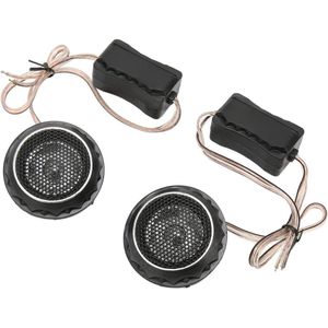 2-delige Premium Mini-auto-tweeter 140 W Mini-dome-tweeterluidsprekers met Stickers Heldere Geluidsdetails Metalen Autoluidspreker voor Auto-audiosysteem