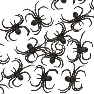 16x zwarte grote decoratie nepspinnen 8 cm - Enge Halloween/horror thema beestjes fopartikelen