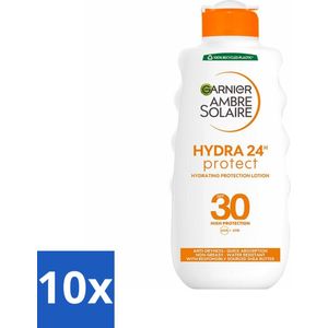 Garnier Ambre Solaire Hydra 24 Zonnebrandmelk SPF 30 200 ml - Bulkverpakking - 10 stuks