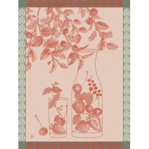 Theedoek - Eaux De Fruits Rouges Cerise - 60x80 cm - katoen - keuken accessoire