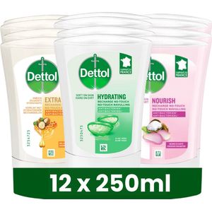 Dettol No-Touch Navulling - Aloe Vera - Extra Care Honey & Sheabutter - Sheabutter - 250ML x 12