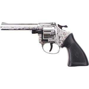 Speelgoed Revolver/Pistool ringo met 8 schoten van 20 cm - verkleedkleding accessoires wapens