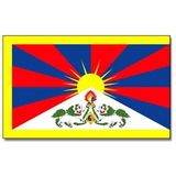 Vlag Tibet 90 x 150 cm feestartikelen - Tibet landen thema supporter/fan decoratie artikelen