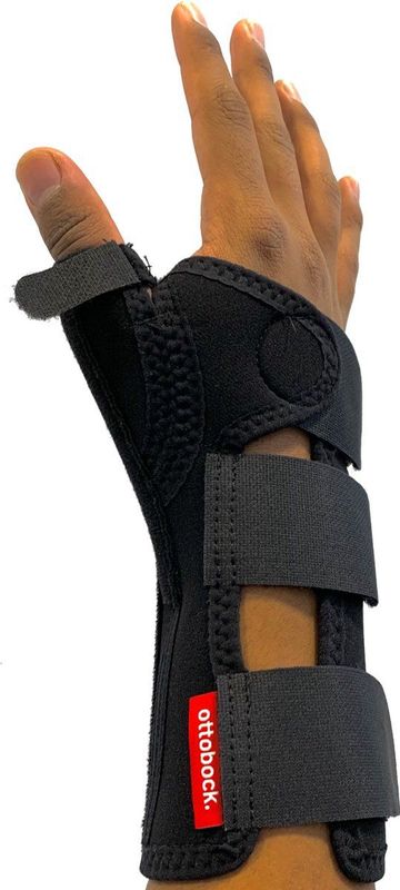 Otto Bock Manu 3D Pollex Polsbrace 4146 Zwart-Links-Maat XL: 18,5 - 20 cm