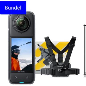 Insta360 X4 - Actioncam - 360 graden-camera - 8K - Sneeuw bundel - Met harnas en helm accessoires