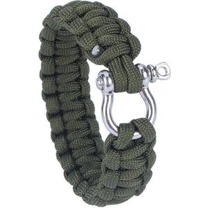 Paracord armband - Roestvrij staal - Ronde sluiting - Groen