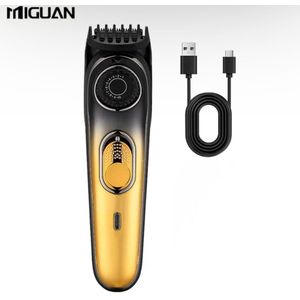 Miguan Tondeuse - Ingebouwde Clipper met 20standen 0,5mm tot 10mm - Usb Oplaadbare Scheerapparaat voor Gezichtshaar, Hoofdhaar en Lichaamshaar - Perfecte Lichaamshaar Verzorging - Batterij Indicator - Kleur: Goud