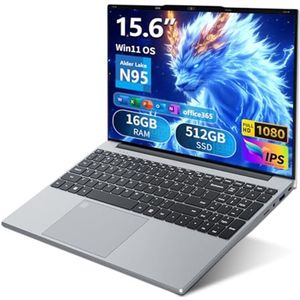15,6 inch Laptop met Windows 11, 16 GB RAM, 512 GB SSD en Office 365