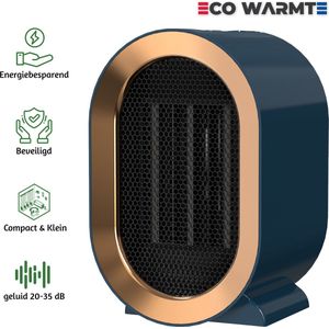 Eco Warmte - Premium Elektrische Kachel - 1200w/800w - elektrische verwarming - Kamer verwarming - Ventilatorkachel - Keramische Kachel - Mini Heater - Blauw