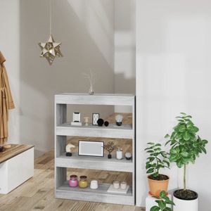 The Living Store Boekenkast Grijs Sonoma Eiken - 80x30x103 cm - Hout - Montage vereist