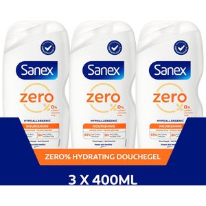 Sanex Zero% Hypoallergenic Nourishing Douchegel - Voordeelverpakking - 3 x 400ml