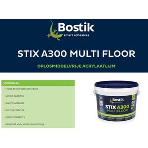 Bostik STIX A300 Multifloor - Acrylaatlijm voor diverse toepassingen ( PVC bekleding) - 12 kg - Gebroken wit
