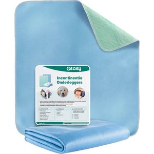 GEASY - Wasbare Matrasbeschermer - Incontinentie Onderleggers - Blauw/Groen - 60x90 CM