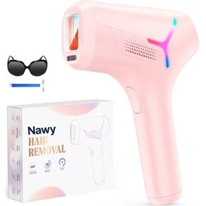Nawy® IPL Laser Ontharingsapparaat - Epileerapparaat Dames - Laser Ontharing - Pijnloos Ontharen met Ice Cooling - Permanente Ontharing voor alle Lichaamsdelen - voor Mannen en Vrouwen - 990.000 Flitsen - Inclusief Beschermbril en Scheermes