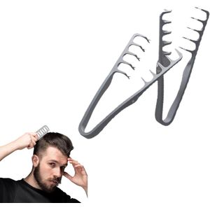 2 Stuks - Hairstyling Kam - Grove Textuur Kam - Geschikt voor Het Stylen van Volumineuze Haarstijlen, Kam voor Ruw Haar - 19x9 cm - Grijs - Haarkam - Volumineuze Textuur Styling Kam