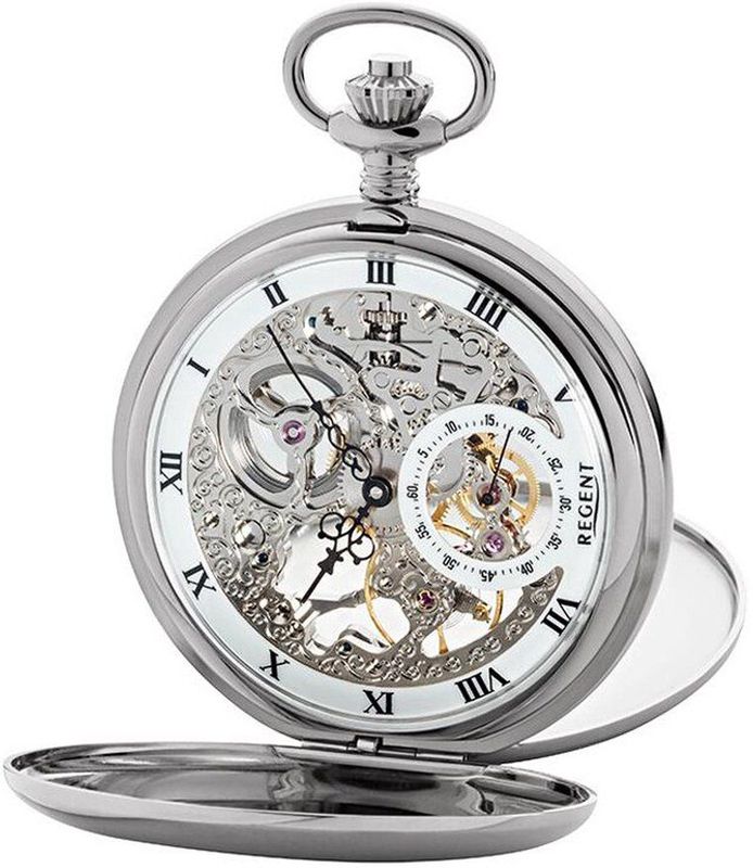 Regent - Polshorloge - Zilver - RVS - Wit Wijzerplaat - Mechanisch Uurwerk
