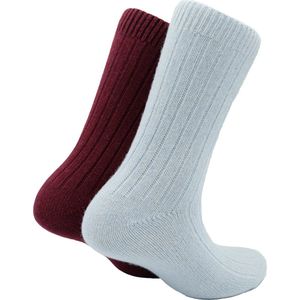 The Sockmaker sokken dames 36-41 - 2-pack Cashmere - duurzaam - Blue and Burgundy