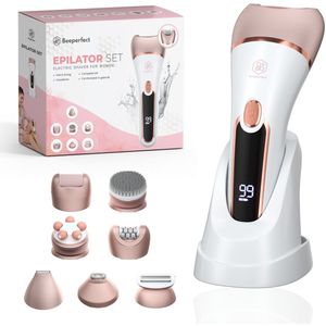 Beeperfect - 7 in 1 Epilator - Scheerapparaat - Oplaadbaar - Waterdicht - 7 Opzetstukken