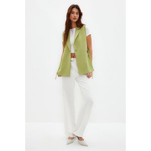 Trendyol Zwarte Oversized Accessoire Met Strikdetail Aan De Zijkant, Gevoerd Met Één Knoop En Geweven Vest Twoaw23Ye00032