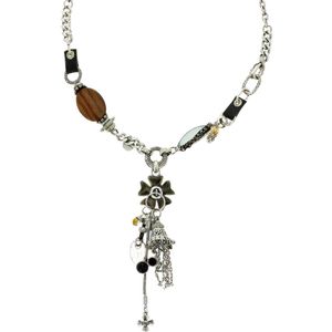 Behave Zilverkleurige ketting met diverse hangers