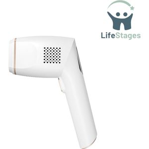 LifeStages - Laser Ontharingsapparaat - IPL Ontharingsapparaat - Onbeperkte Lichtpulsen en 2 Opzetstukken - Pijnloze Ontharing voor Duurzame Gladde Huid - voor Lichaam, Gezicht, Bikinizone en Oksels van Mannen en Vrouwen