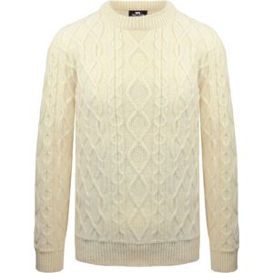 Noorse kabel trui - grof gebreid - 100% scheerwol - ecru