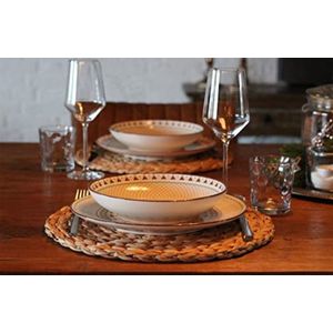 4 Placemats - Rond - 30 cm - Hyacint - Biologisch Afbreekbaar - Makkelijk Te Reinigen