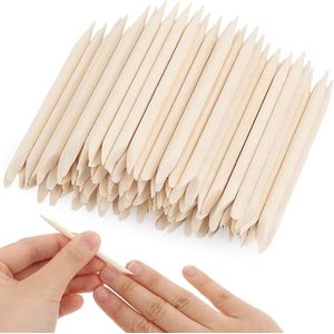 TRANKIELO® - 200 oranje nagelriemduwers - multifunctionele houten manicure- en pedicure tool - veilig en gebruiksvriendelijk