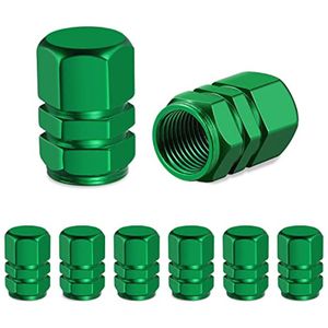 Universele ventieldoppen voor auto en motorfiets - Groene set van 8