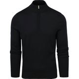 Suitable - Schipperstrui - Zwart - Merino Half Zip - Heren