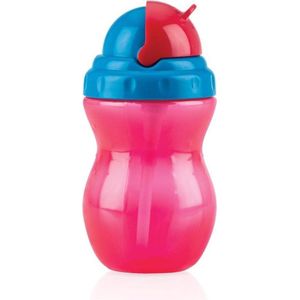 Nuby Flip-It Antilekbeker met Rietje 300 ml Rood 12+