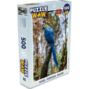 Puzzel Vogel - Papegaai - Blauw - Legpuzzel - Puzzel 500 stukjes