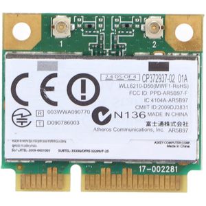 AR5B97 PCIE WIFI-kaart, draadloze mini WiFi WLAN-kaart 802.11 B/G/N, 300 Mbps draadloze netwerkkaart ME, NT, 2000, Vista,