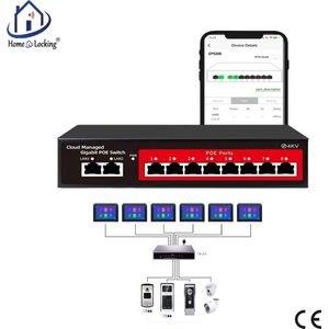 Cloud PoE switch 8ch voor Home-Locking videofoon T-2301. T-2301S
