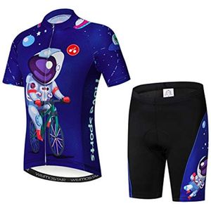 Kinderen Fietsshirt en Shorts Set - Gewatteerd, Ademend en Reflecterend voor Mountainbike Rijden