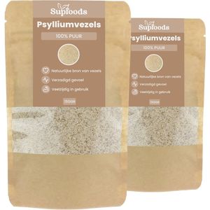 Psylliumvezels 100% Puur - 300gram - Psyllium Husk of Vlozaad is rijk aan IJzer, Magnesium en Calcium - Vezel supplement - Psylliumvezels voor Smoothies, Yoghurt of Bakken