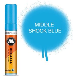 Molotow 327HS Shock Blue Middle - Blauwe acryl marker - Chisel tip 4-8mm - Kleur lichtblauw
