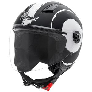 Germot Motorrad Helm GM 196 Jethelm matt Black/White-M