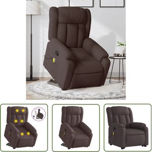vidaXL Massagestoel - Sta-op Massagestoel - Sta-op-massagestoel verstelbaar stof donkerbruin - Elektrisch Verstelbare Stoel - Ergonomische Stoel - Relaxstoel