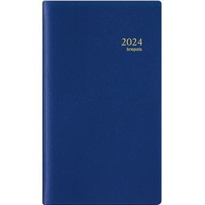 Brepols Agenda 2024 • Interplan 6t • Genova PVC • 9 x 16 cm • met uitneembaar ABC • Blauw