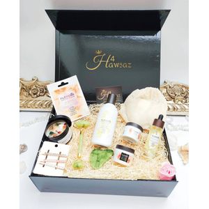 Huidverzorging geschenkset 23 stuks - Hawsaz.nl Cadeau - Edelsteen gerukaars vanille - Serum - Masker - Massage - Gezichtsroller - Geschenksets - Cadeausets voor dames - Verwenpakket - Geschenkset - Luxe Cadeaupakket - verzorgingsproducten