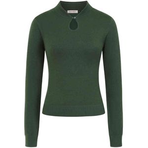 Banned Retro - Gebreide Trui - Donkergroen - Dames
