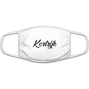 Kortrijk mondkapje | gezichtsmasker | bescherming | bedrukt | logo | Wit mondmasker van katoen, uitwasbaar & herbruikbaar. Geschikt voor OV